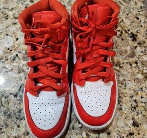 Air Jordan Kids Red and White Sneakers